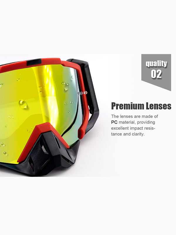 Motorcycle Goggles - TPU Frame & PC Lens for Sun, Dust, Impact & Glare Protection - Suitable for Motorcycle, Cycling, Mountain Biking