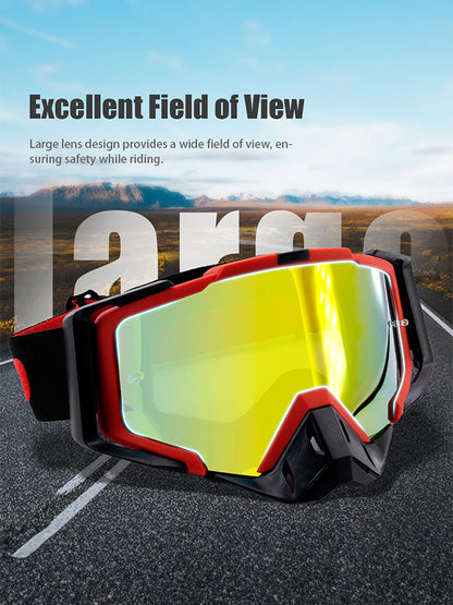 Motorcycle Goggles - TPU Frame & PC Lens for Sun, Dust, Impact & Glare Protection - Suitable for Motorcycle, Cycling, Mountain Biking