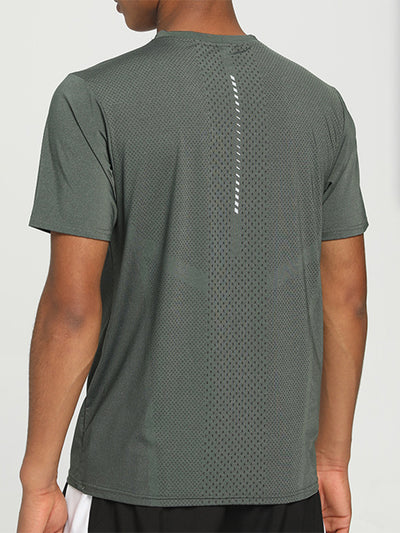 Men's Fitness Ice Silk Bottom Sports Short Sleeve Tee