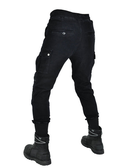 Men's Motorcycle Cargo Pants with Large Area Kevlar Reinforcement and CE Protectors