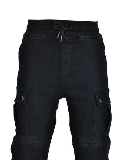 Men's Motorcycle Cargo Pants with Large Area Kevlar Reinforcement and CE Protectors