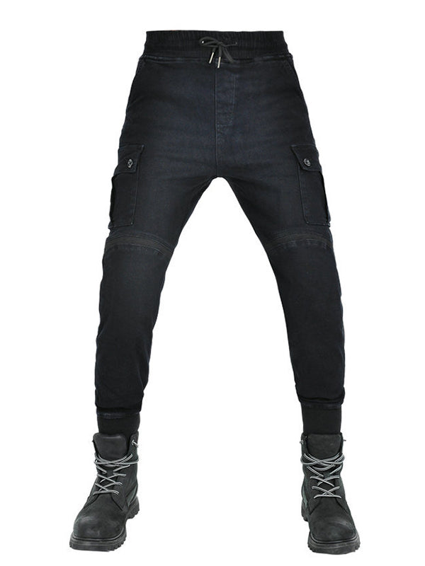 Men's Motorcycle Cargo Pants with Large Area Kevlar Reinforcement and CE Protectors