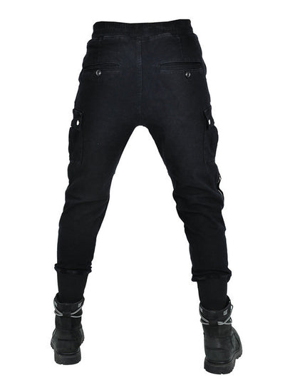 Men's Motorcycle Cargo Pants with Large Area Kevlar Reinforcement and CE Protectors
