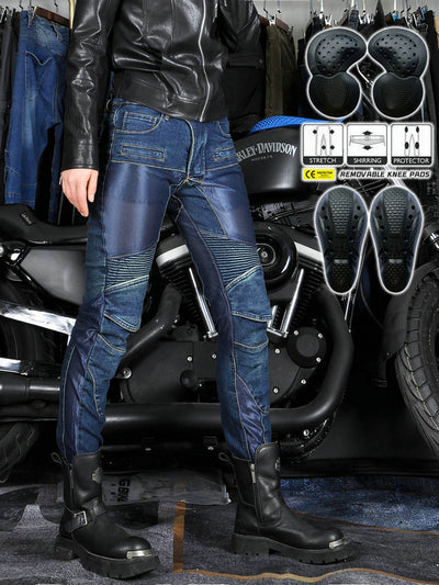 Women's Motorcycle Mesh Breathable Anti Fall Riding Jeans