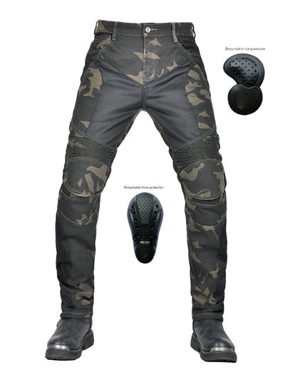 Men's Kevlar CE-2 Motorcycle Pants - Flex Camo & Abrasion Proof