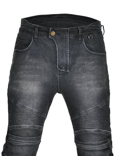 Men's Black Denim Motorcycle Riding Pants