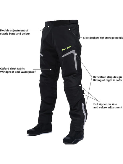 Men's Thermal Windproof Riding Pants- CE Armor & Reflective