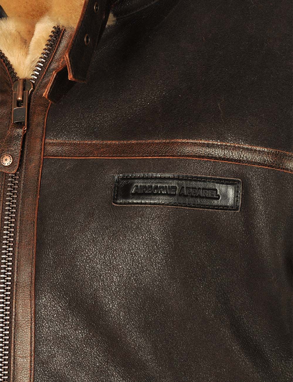 Men's Leather Aviator Bomber Jacket