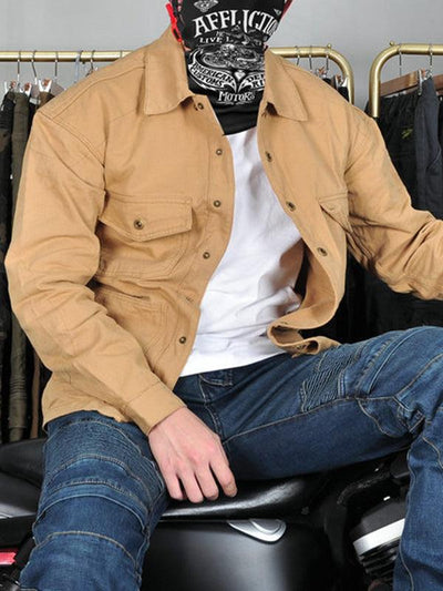 Men's Retro Windproof and Anti-fall Cycling Long Sleeve Shirt