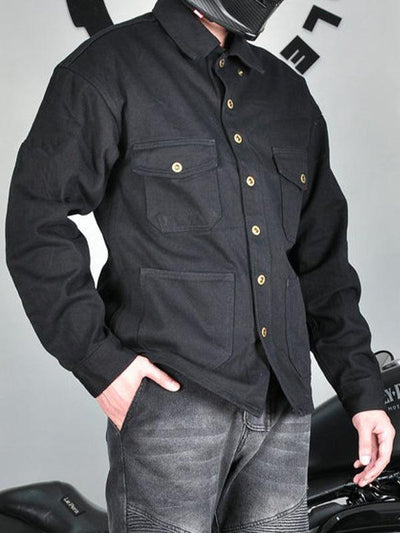 Men's Retro Windproof and Anti-fall Cycling Long Sleeve Shirt