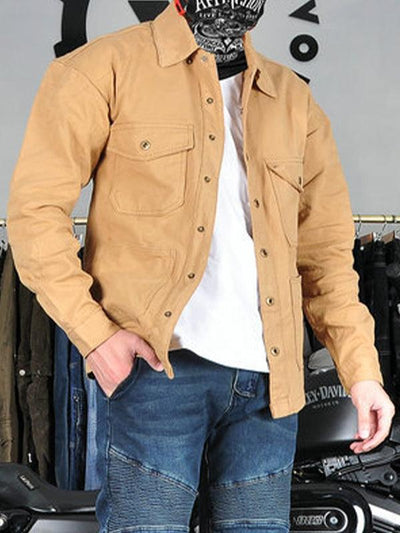 Men's Retro Windproof and Anti-fall Cycling Long Sleeve Shirt