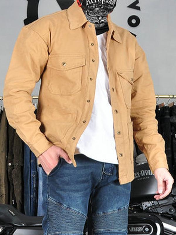 Men's Retro Windproof and Anti-fall Cycling Long Sleeve Shirt