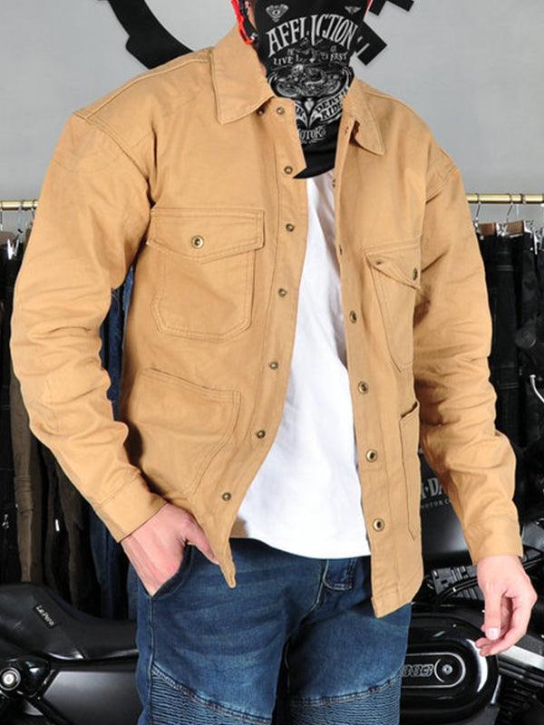 Men's Retro Windproof and Anti-fall Cycling Long Sleeve Shirt
