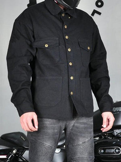Men's Retro Windproof and Anti-fall Cycling Long Sleeve Shirt