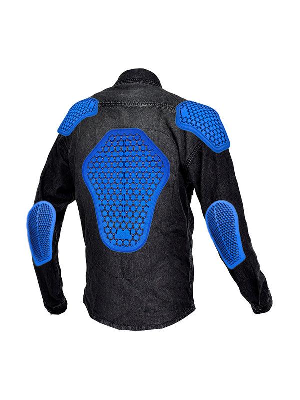 Men's Motorcycle Riding Anti Fall Denim Long Sleeve Shirt