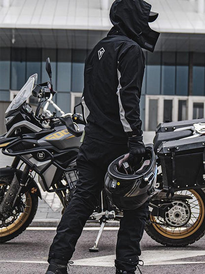 Men's Motorcycle Raincoat Long Sleeve Tracksuit Set