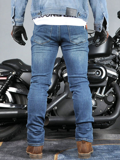 Men's Comfort Armor Denim Riding Pants - Flexible Silicone Protectors