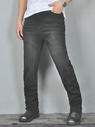 Men's Comfort Armor Denim Riding Pants - Flexible Silicone Protectors