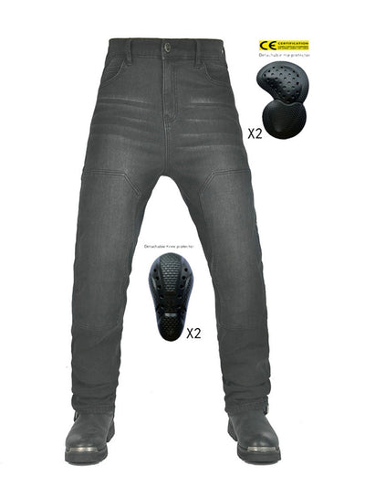 Men's Comfort Armor Denim Riding Pants - Flexible Silicone Protectors