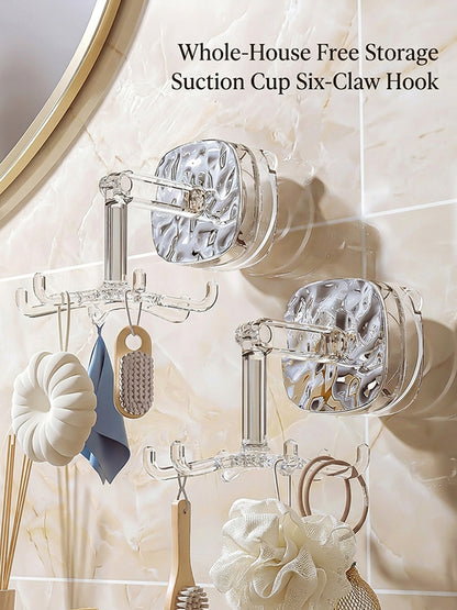 Wall-mounted rotatable suction cup hook
