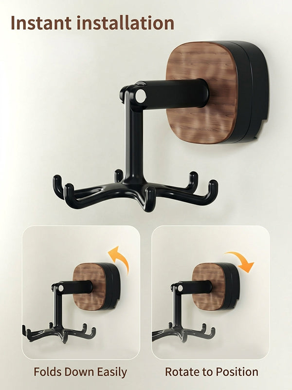 Wall-mounted rotatable suction cup hook
