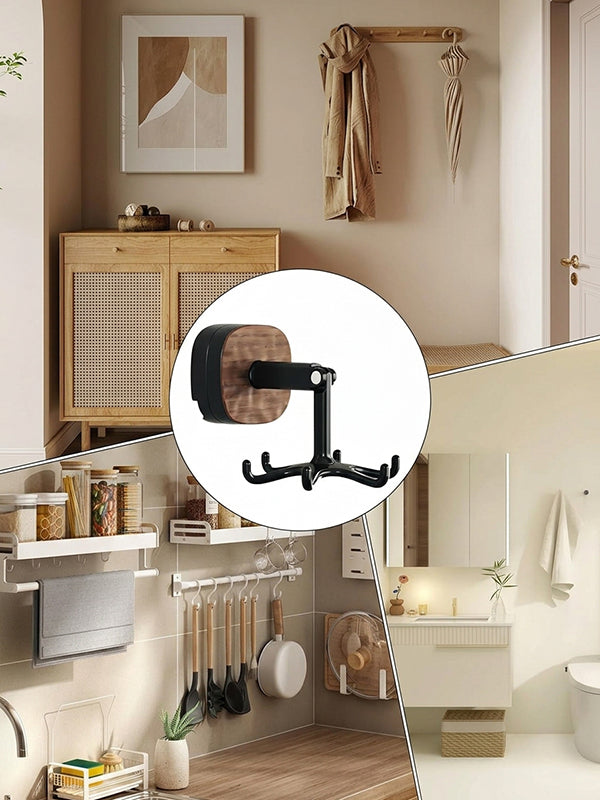 Wall-mounted rotatable suction cup hook