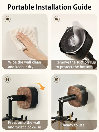 Wall-mounted rotatable suction cup hook