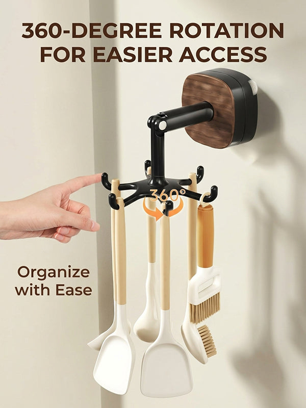 Wall-mounted rotatable suction cup hook