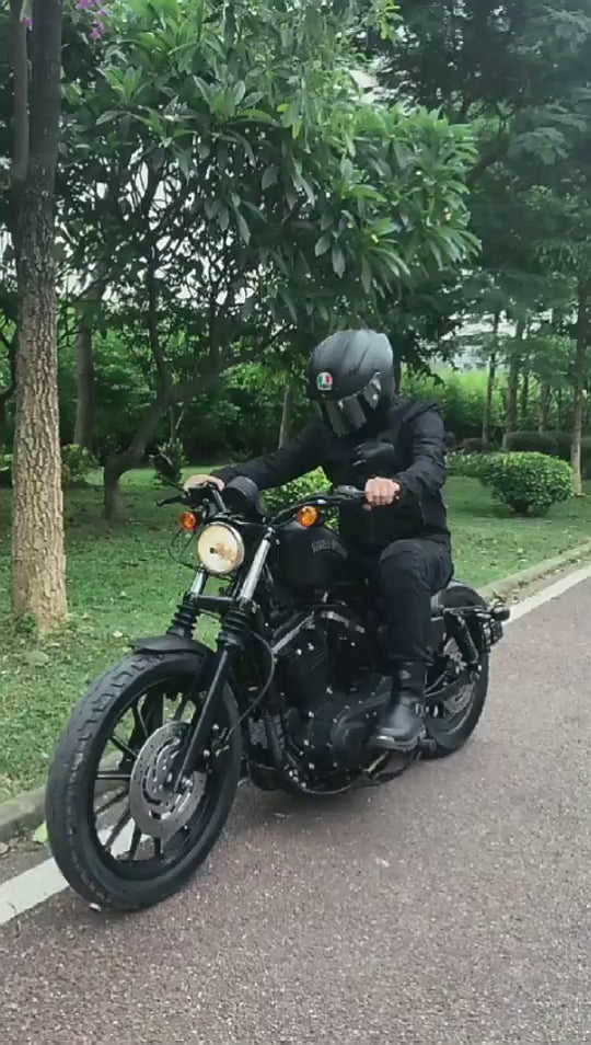 Men’s Vintage Windproof Motorcycle Jacket with Breathable Mesh & Soft Silicone Armor