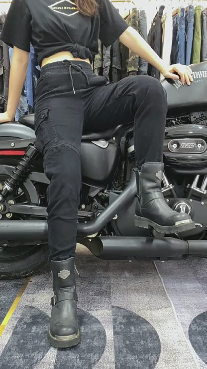 Women's Motorcycle Riding Pants with Kevlar Reinforcement and CE Protectors