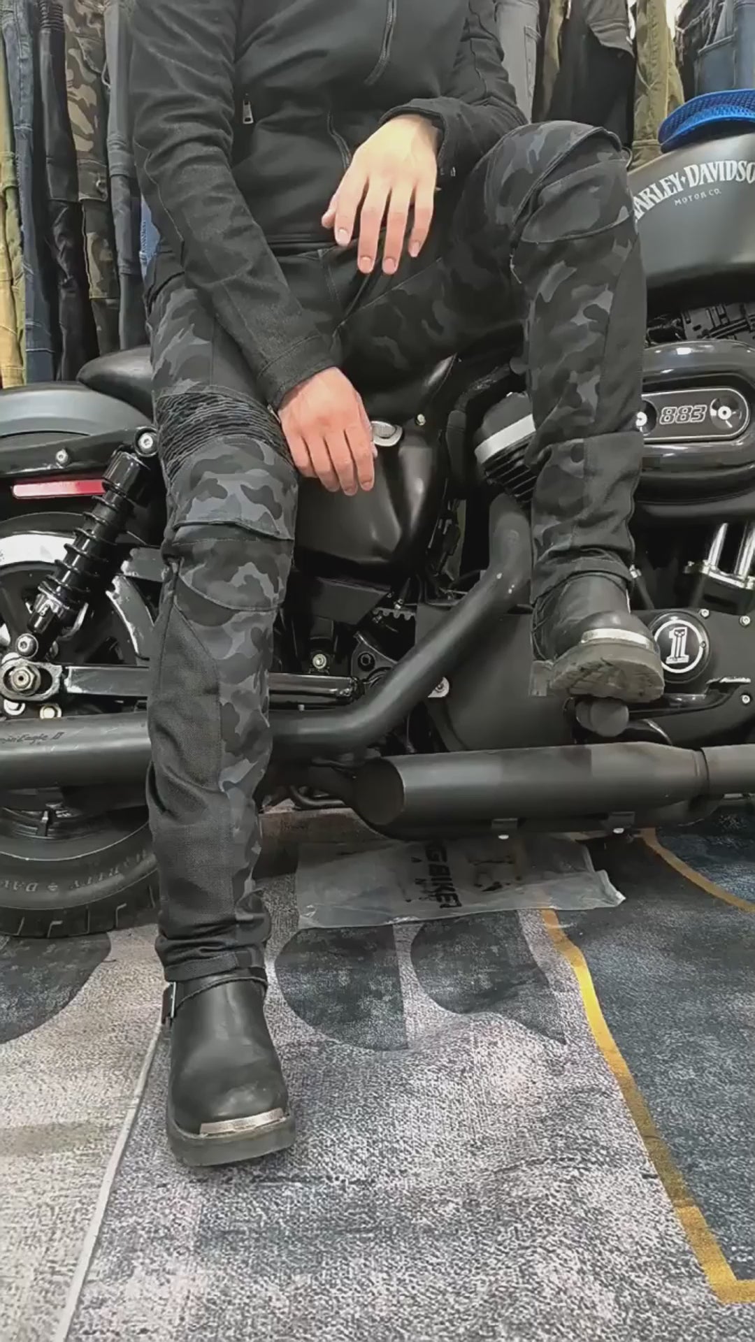 Men's Kevlar CE-2 Motorcycle Pants - Flex Camo & Abrasion Proof
