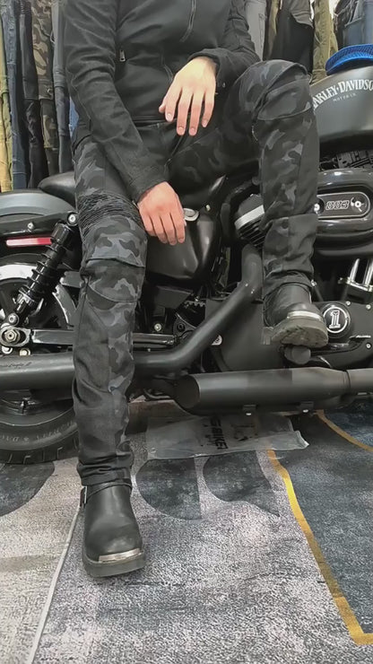 Men's Kevlar CE-2 Motorcycle Pants - Flex Camo & Abrasion Proof